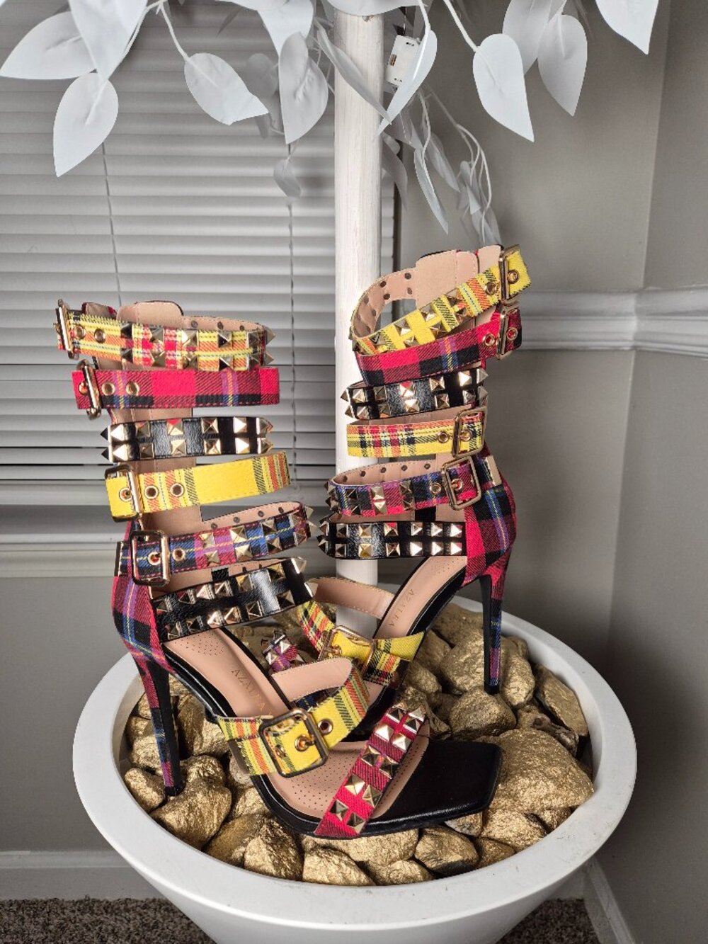 Dress Me Up Studded And Plaid Please. And Make It Strappy!